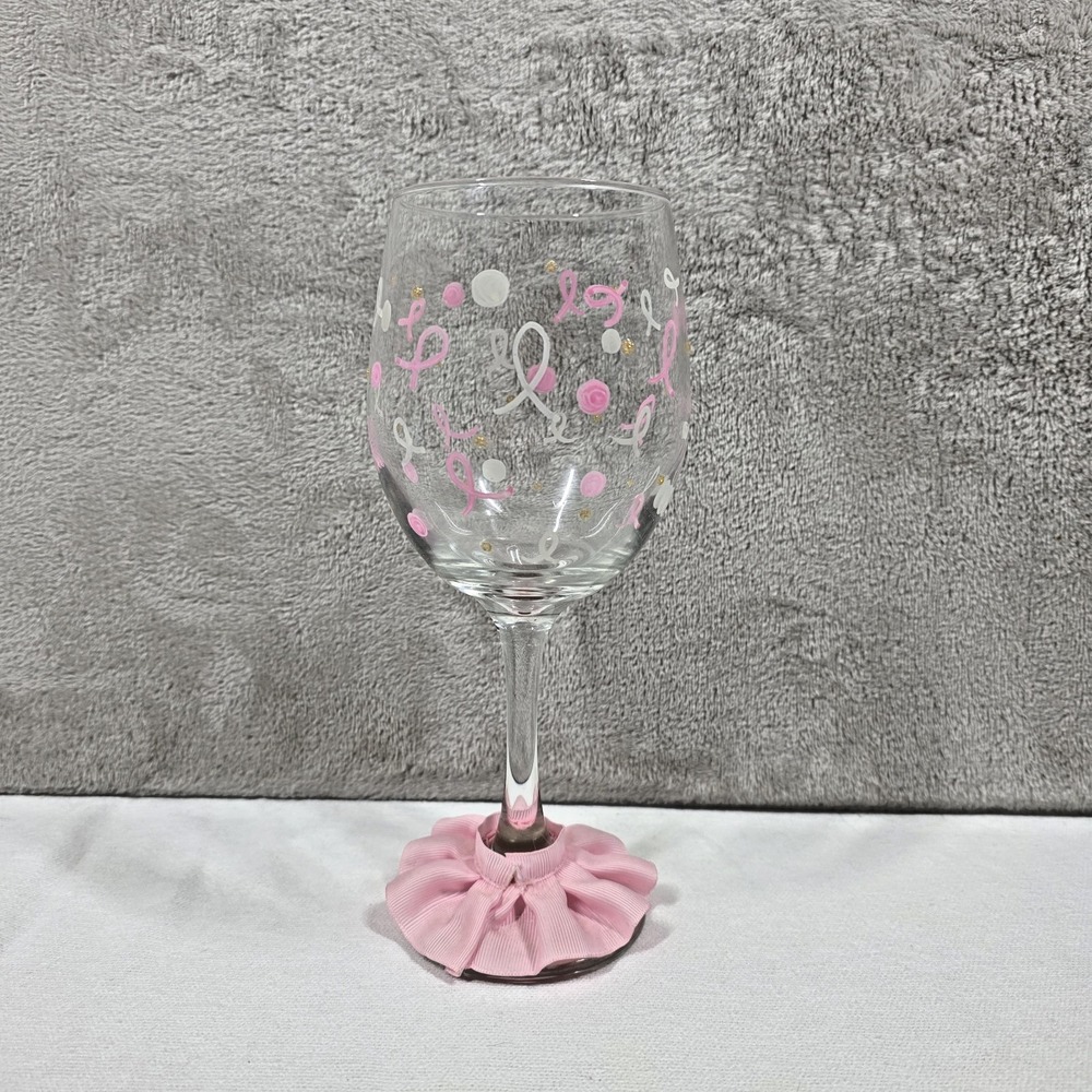 Breast Cancer Awareness 20 oz Glass Made In USA Pink Ribbons